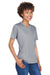 Team 365 TT11HW Womens Sonic Performance Heather Moisture Wicking Short Sleeve V-Neck T-Shirt Heather Grey Model 3q