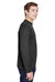 Team 365 TT11L Mens Zone Performance Moisture Wicking Long Sleeve Crewneck T-Shirt Black Model Side