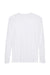 Team 365 TT11L Mens Zone Performance Moisture Wicking Long Sleeve Crewneck T-Shirt White Flat Back