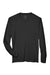 Team 365 TT11L Mens Zone Performance Moisture Wicking Long Sleeve Crewneck T-Shirt Black Flat Front