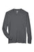 Team 365 TT11L Mens Zone Performance Moisture Wicking Long Sleeve Crewneck T-Shirt Graphite Grey Flat Front