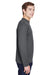 Team 365 TT11L Mens Zone Performance Moisture Wicking Long Sleeve Crewneck T-Shirt Graphite Grey Model Side