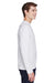 Team 365 TT11L Mens Zone Performance Moisture Wicking Long Sleeve Crewneck T-Shirt White Model Side