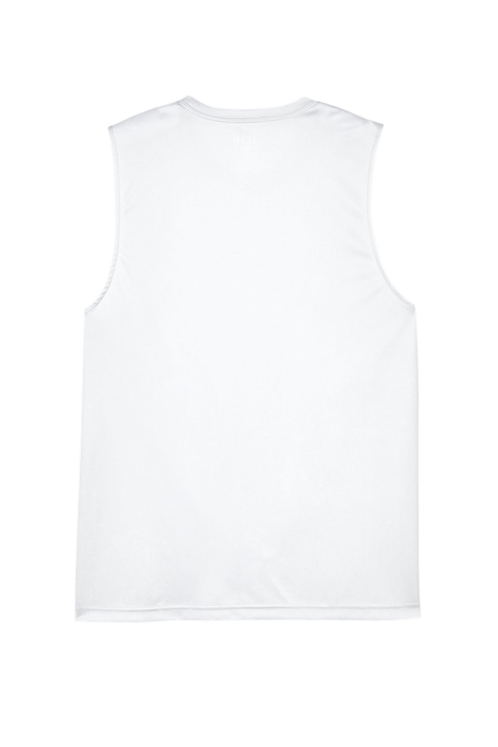 Team 365 TT11M Mens Zone Performance Muscle Moisture Wicking Tank Top White Flat Back