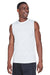 Team 365 TT11M Mens Zone Performance Muscle Moisture Wicking Tank Top White Model 3q