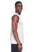 Team 365 TT11M Mens Zone Performance Muscle Moisture Wicking Tank Top White Model Side