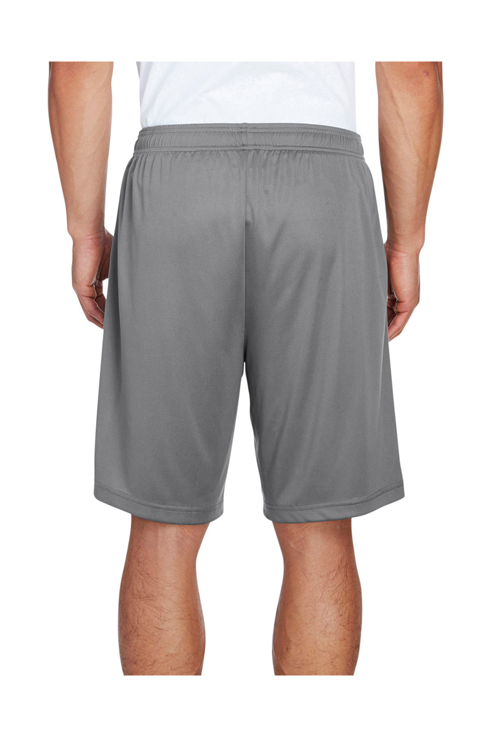 Team 365 TT11SH Mens Zone Performance Moisture Wicking Shorts w/ Pockets Graphite Grey Model Back