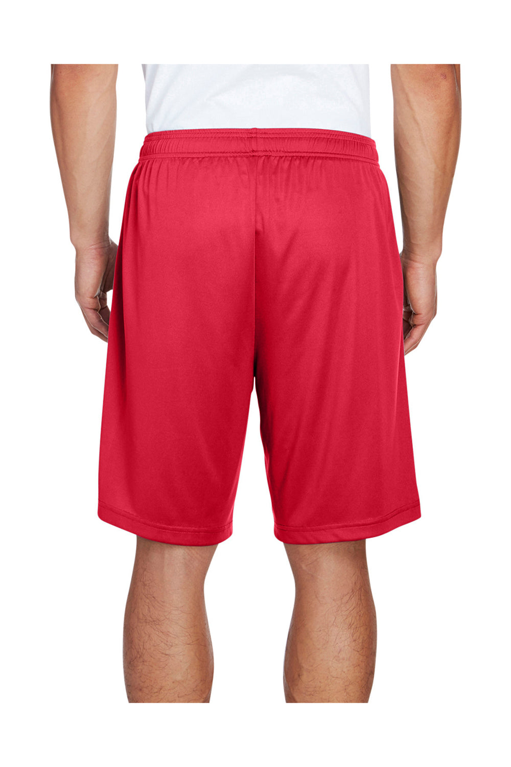 Team 365 TT11SH Mens Zone Performance Moisture Wicking Shorts w/ Pockets Red Model Back