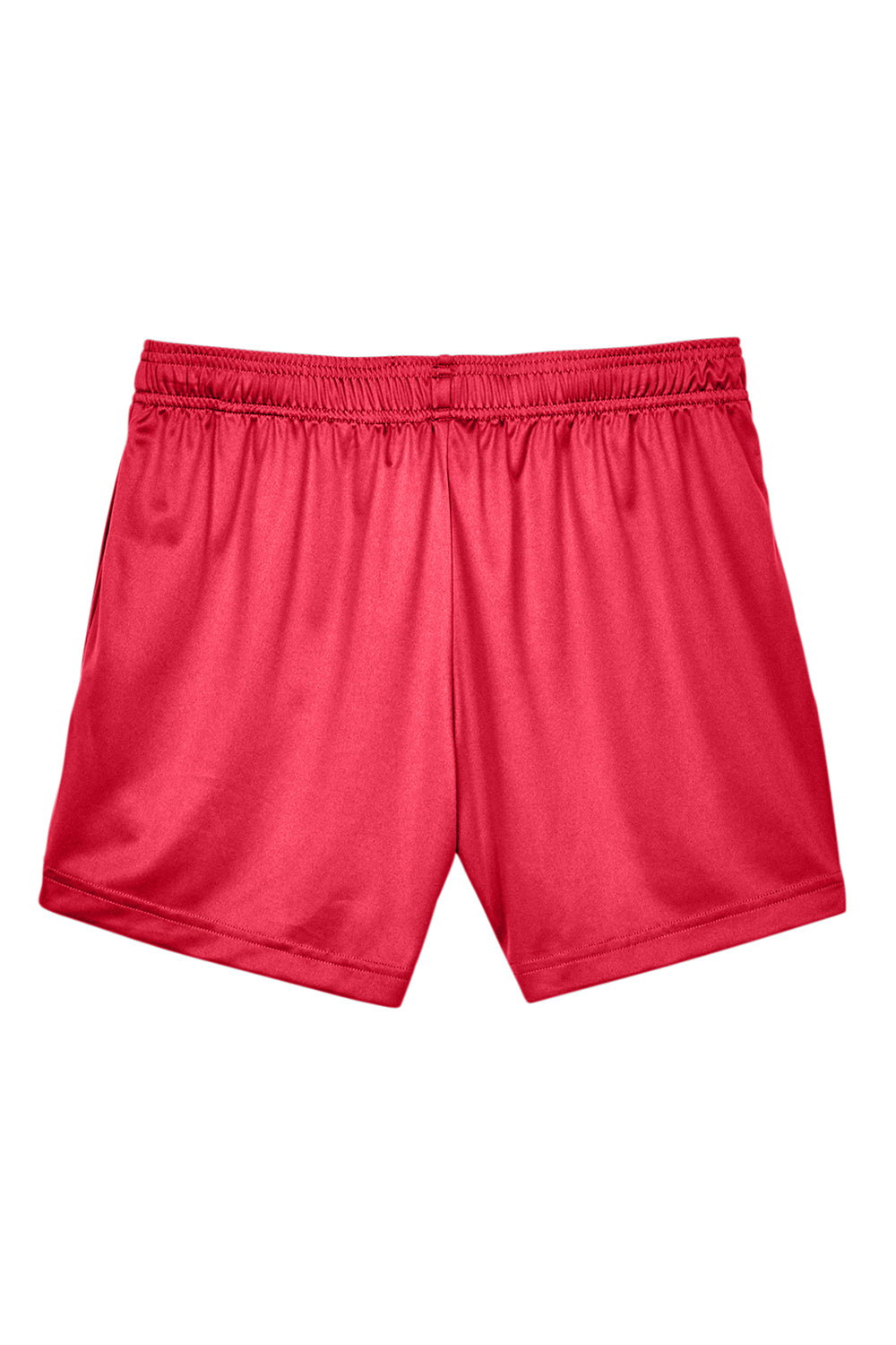 Team 365 TT11SHW Womens Zone Performance Moisture Wicking Shorts w/ Pockets Red Flat Back