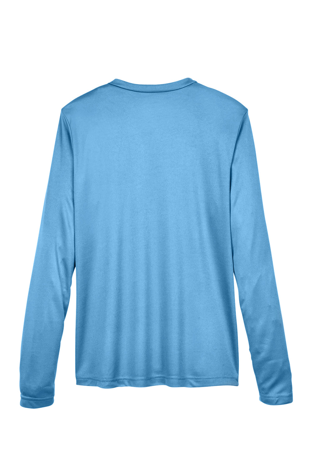 Team 365 TT11WL Womens Zone Performance Moisture Wicking Long Sleeve Crewneck T-Shirt Light Blue Flat Back