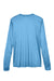 Team 365 TT11WL Womens Zone Performance Moisture Wicking Long Sleeve Crewneck T-Shirt Light Blue Flat Back