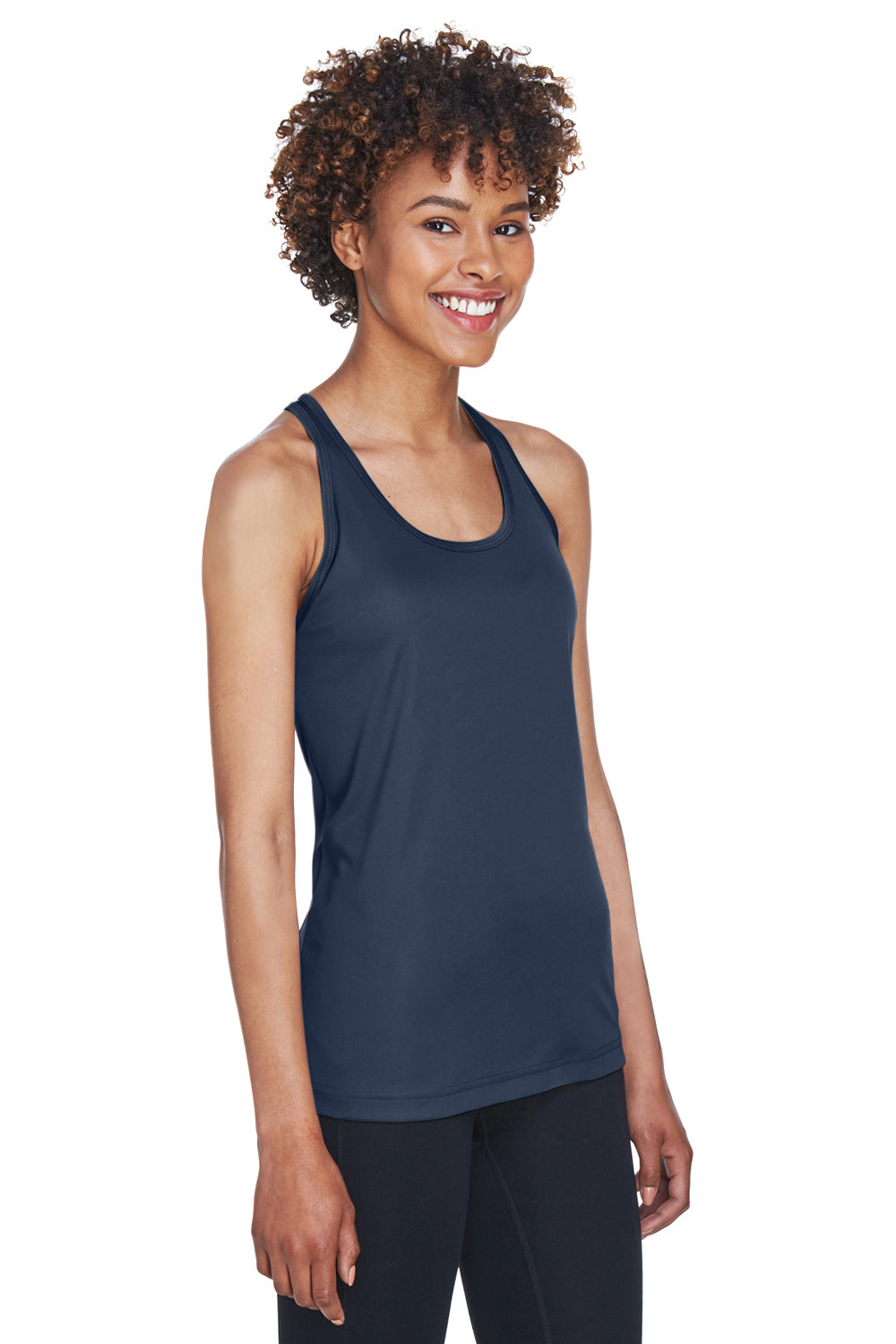 Team 365 TT11WRC Womens Zone Performance Moisture Wicking Tank Top Dark Navy Blue Model 3q