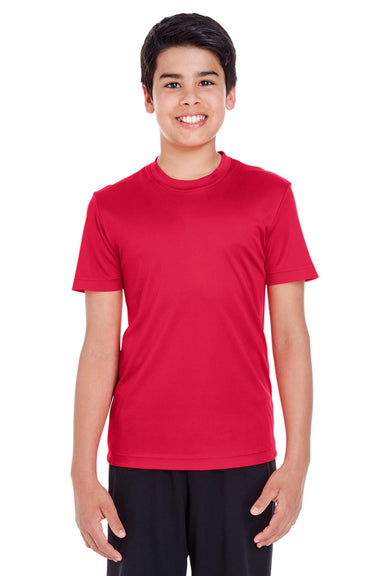 Team 365 TT11Y Youth Zone Performance Moisture Wicking Short Sleeve Crewneck T-Shirt Red Model Front