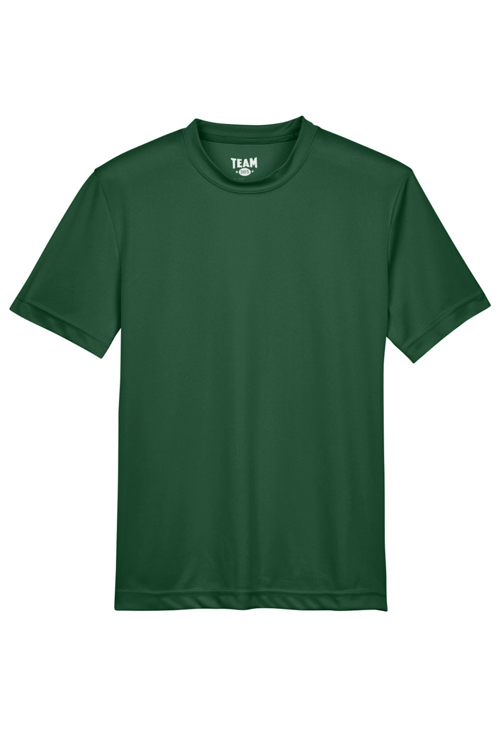 Team 365 TT11Y Youth Zone Performance Moisture Wicking Short Sleeve Crewneck T-Shirt Sport Dark Green Flat Front