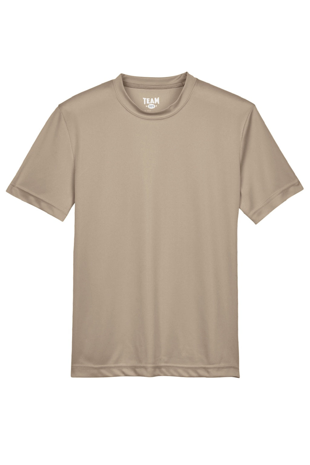 Team 365 TT11Y Youth Zone Performance Moisture Wicking Short Sleeve Crewneck T-Shirt Desert Khaki Brown Flat Front