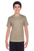 Team 365 TT11Y Youth Zone Performance Moisture Wicking Short Sleeve Crewneck T-Shirt Desert Khaki Brown Model Front