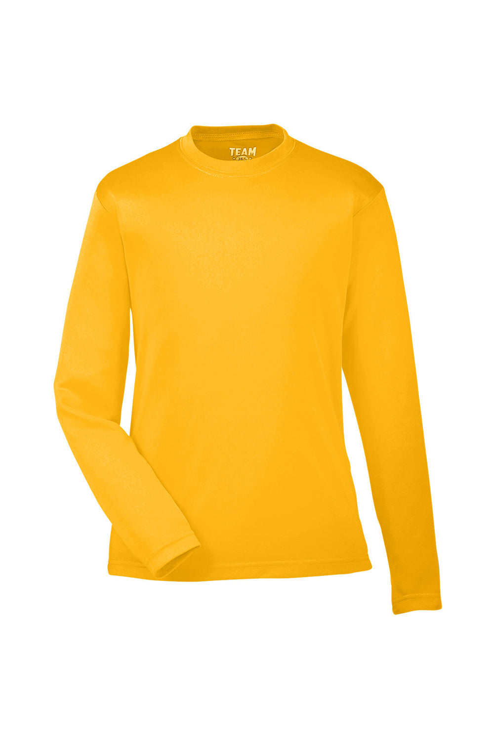 Team 365 TT11YL Youth Zone Performance Moisture Wicking Long Sleeve Crewneck T-Shirt Athletic Gold Flat Front