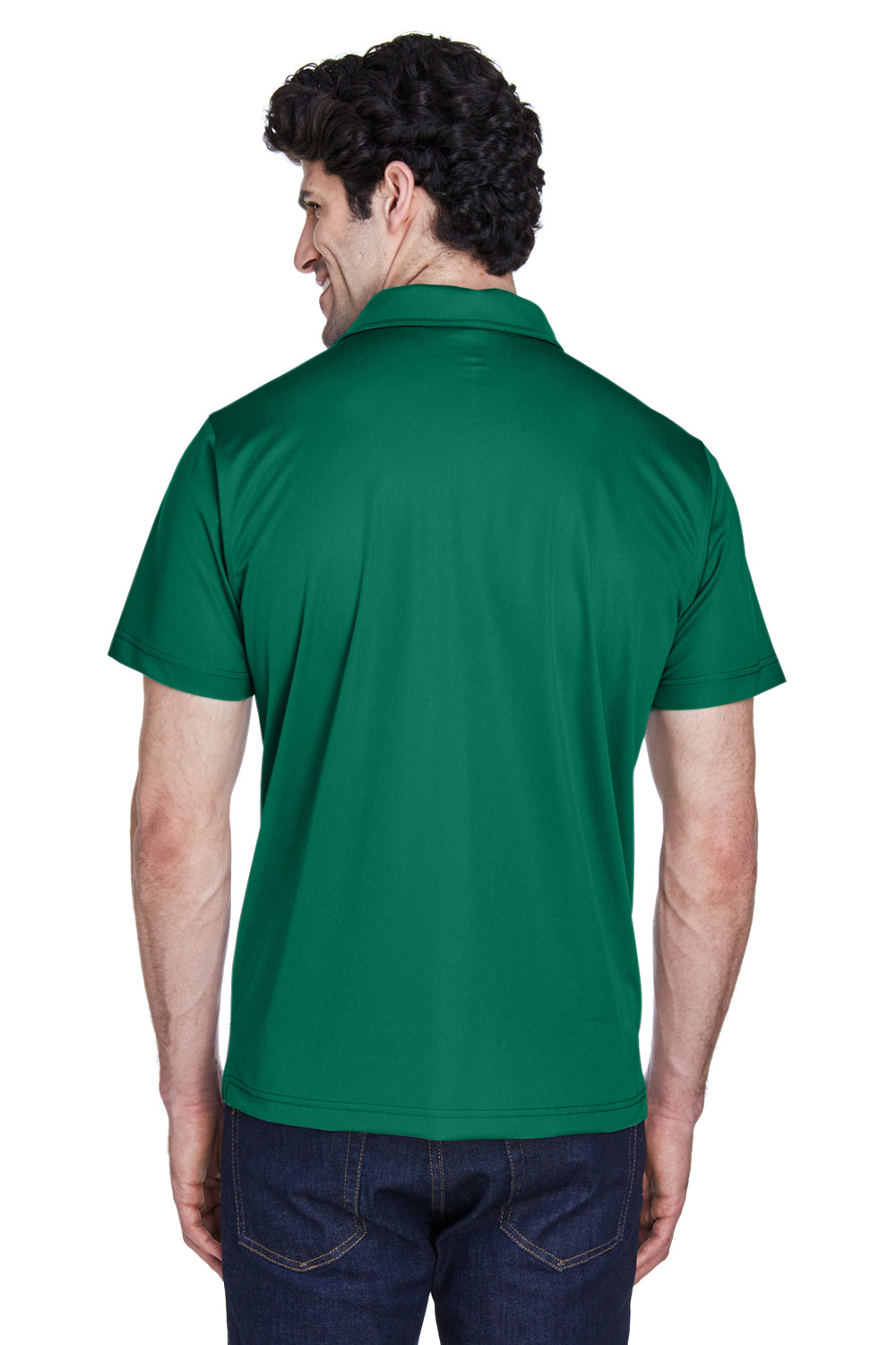Team 365 TT21 Mens Command Performance Moisture Wicking Short Sleeve Polo Shirt Forest Green Model Back