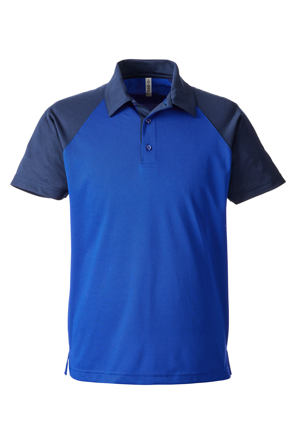 Team 365 TT21C Mens Command Colorblock Moisture Wicking Short Sleeve Polo Shirt Royal Blue/Dark Navy Blue Flat Front
