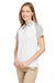 Team 365 TT21CW Womens Command Colorblock Moisture Wicking Short Sleeve Polo Shirt White/Silver Grey Model 3q