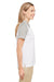 Team 365 TT21CW Womens Command Colorblock Moisture Wicking Short Sleeve Polo Shirt White/Silver Grey Model Side