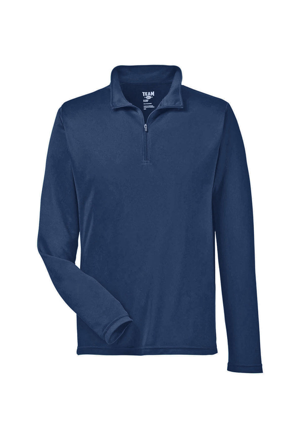 Team 365 TT31 Mens Zone Performance Moisture Wicking 1/4 Zip Sweatshirt Dark Navy Blue Flat Front