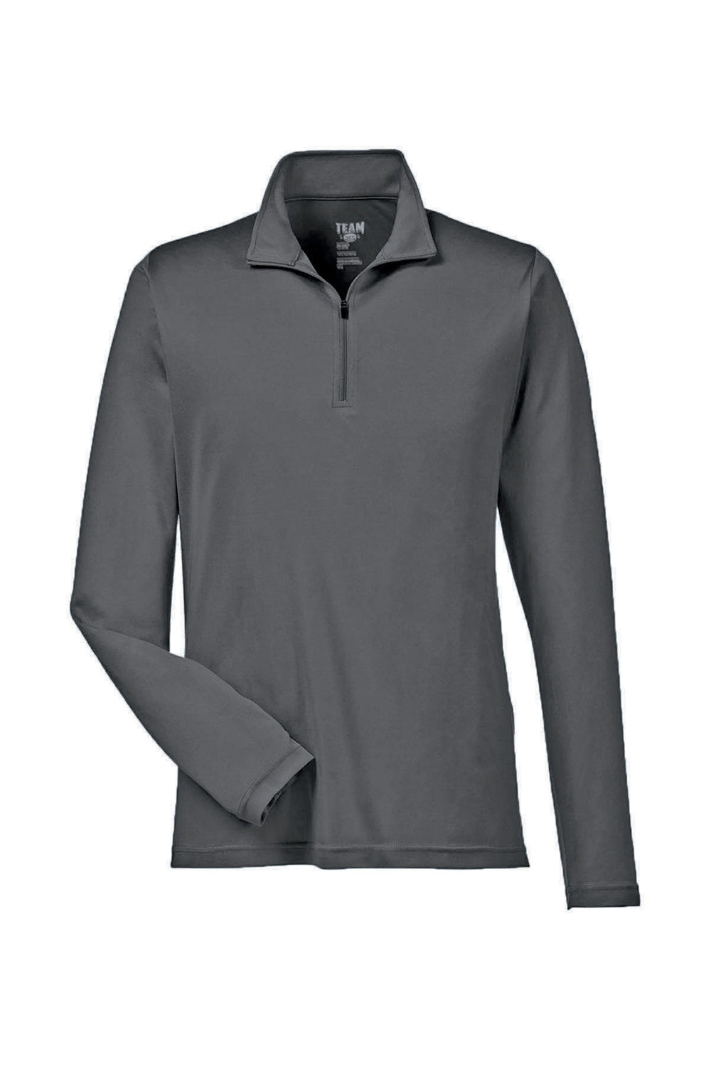 Team 365 TT31 Mens Zone Performance Moisture Wicking 1/4 Zip Sweatshirt Graphite Grey Flat Front