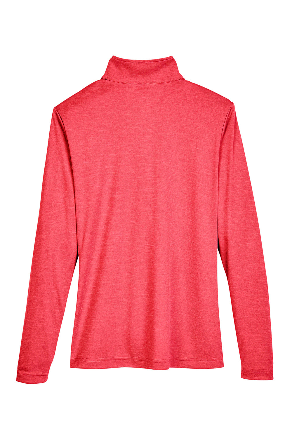 Team 365 TT31HW Womens Zone Sonic Performance Moisture Wicking 1/4 Zip Sweatshirt Heather Red Flat Back