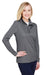 Team 365 TT31HW Womens Zone Sonic Performance Moisture Wicking 1/4 Zip Sweatshirt Heather Dark Grey Model 3q