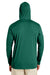 Team 365 TT41 Mens Zone Performance Moisture Wicking Long Sleeve Hooded T-Shirt Hoodie Forest Green Model Back