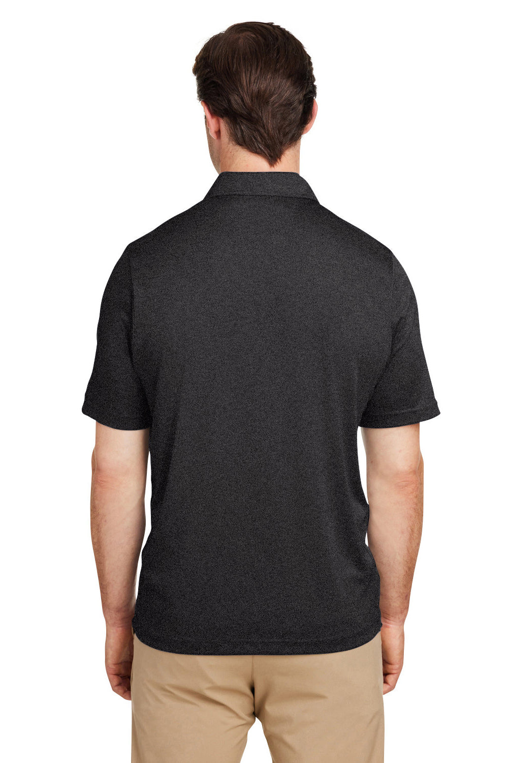 Team 365 TT51H Mens Zone Sonic Moisture Wicking Short Sleeve Polo Shirt Heather Black Model Back