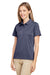 Team 365 TT51HW Womens Zone Sonic Moisture Wicking Short Sleeve Polo Shirt Heather Dark Navy Blue 3Q