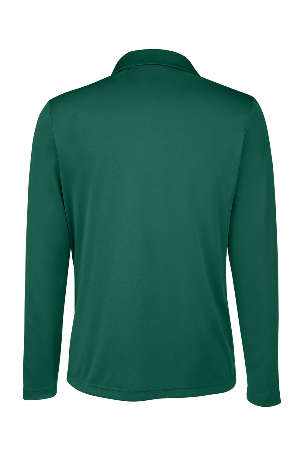 Team 365 TT51LW Womens Zone Sonic Moisture Wicking Long Sleeve Polo Shirt Forest Green Flat Back