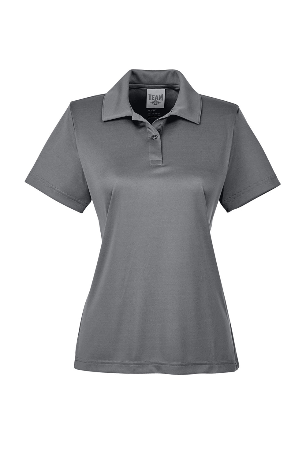 Team 365 TT51W Womens Zone Performance Moisture Wicking Short Sleeve Polo Shirt Graphite Grey Flat Front