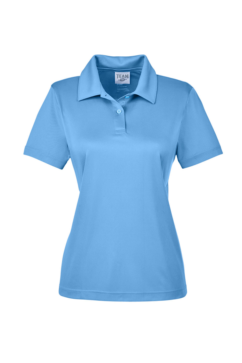 Team 365 TT51W Womens Zone Performance Moisture Wicking Short Sleeve Polo Shirt Light Blue Flat Front