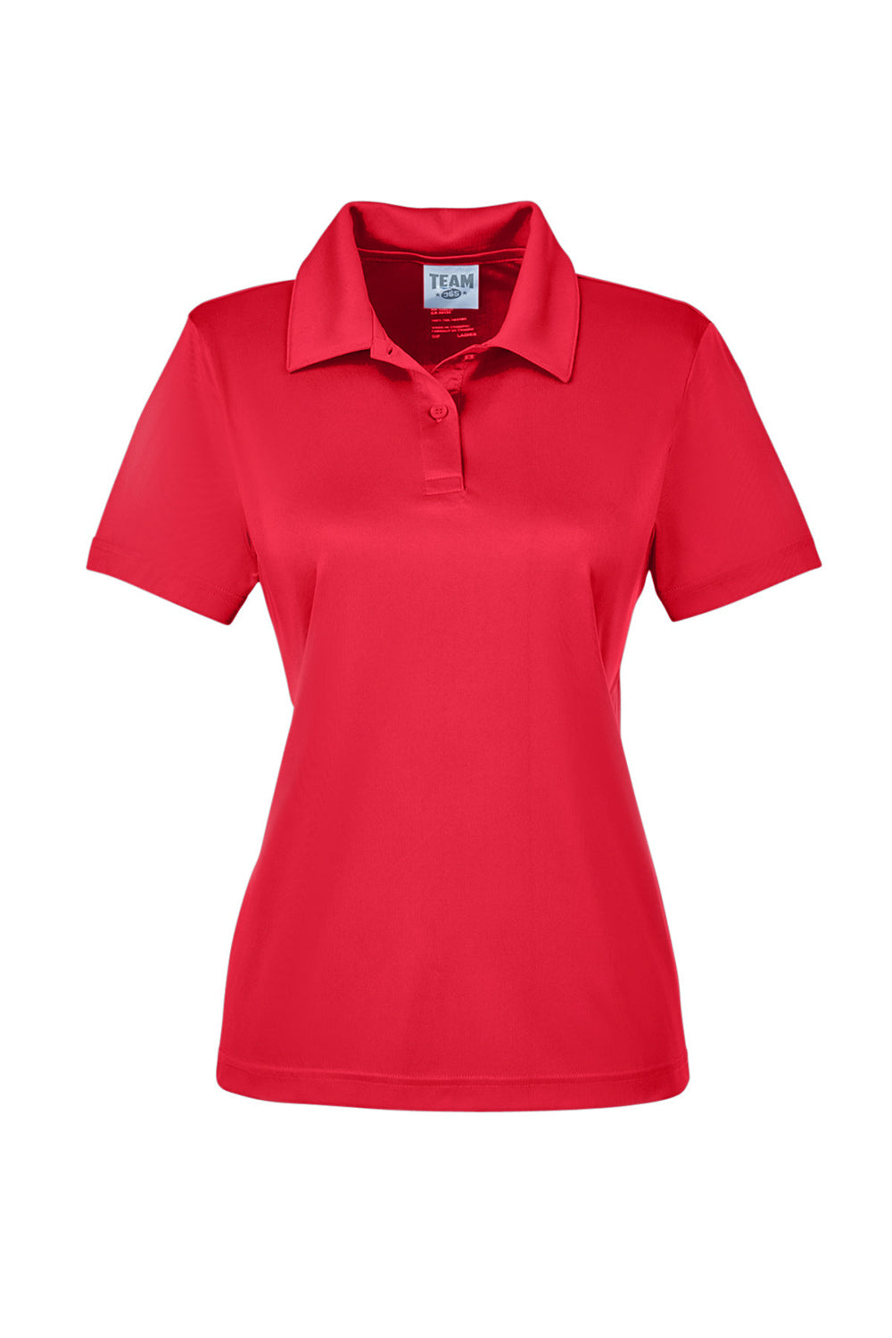 Team 365 TT51W Womens Zone Performance Moisture Wicking Short Sleeve Polo Shirt Red Flat Front