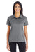 Team 365 TT51W Womens Zone Performance Moisture Wicking Short Sleeve Polo Shirt Graphite Grey Model Front
