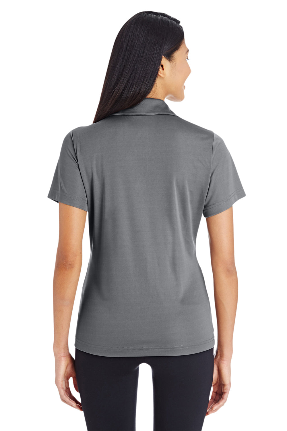 Team 365 TT51W Womens Zone Performance Moisture Wicking Short Sleeve Polo Shirt Graphite Grey Model Back