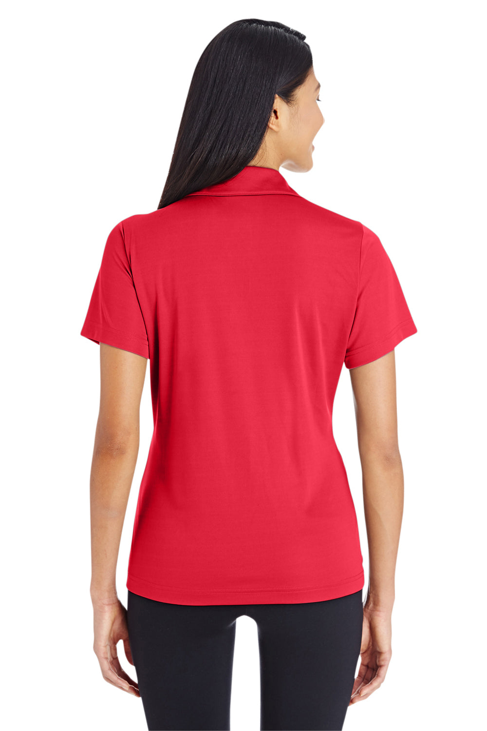 Team 365 TT51W Womens Zone Performance Moisture Wicking Short Sleeve Polo Shirt Red Model Back