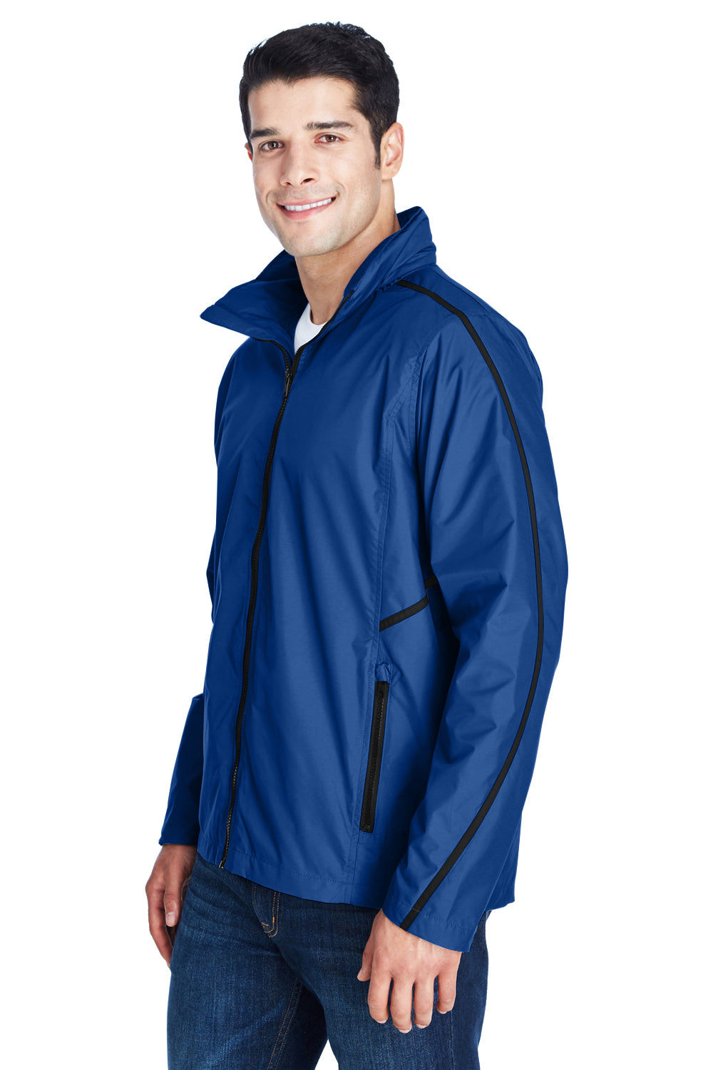 Team 365 TT70 Mens Conquest Wind & Water Resistant Full Zip Hooded Jacket Royal Blue Model 3q