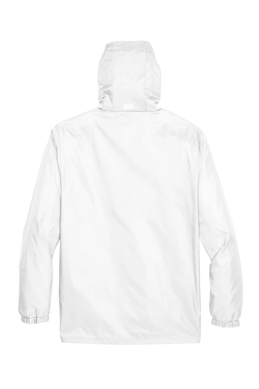 Team 365 TT73 Mens Zone Protect Water Resistant Full Zip Hooded Jacket White Flat Back