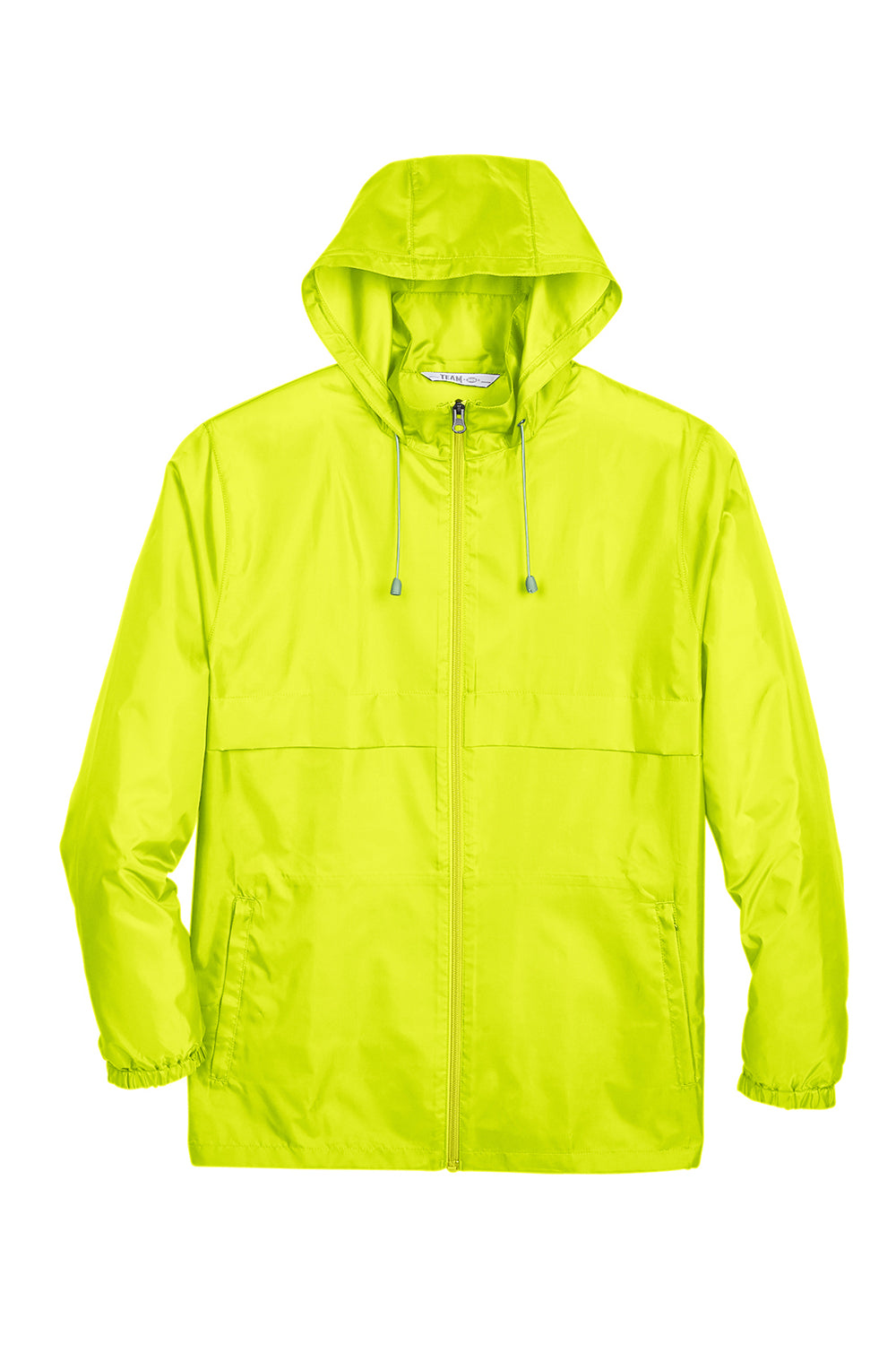 Team 365 TT73 Mens Zone Protect Water Resistant Full Zip Hooded Jacket Safety Yellow Flat Front