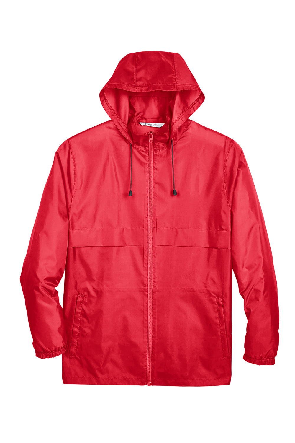 Team 365 TT73 Mens Zone Protect Water Resistant Full Zip Hooded Jacket Red Flat Front