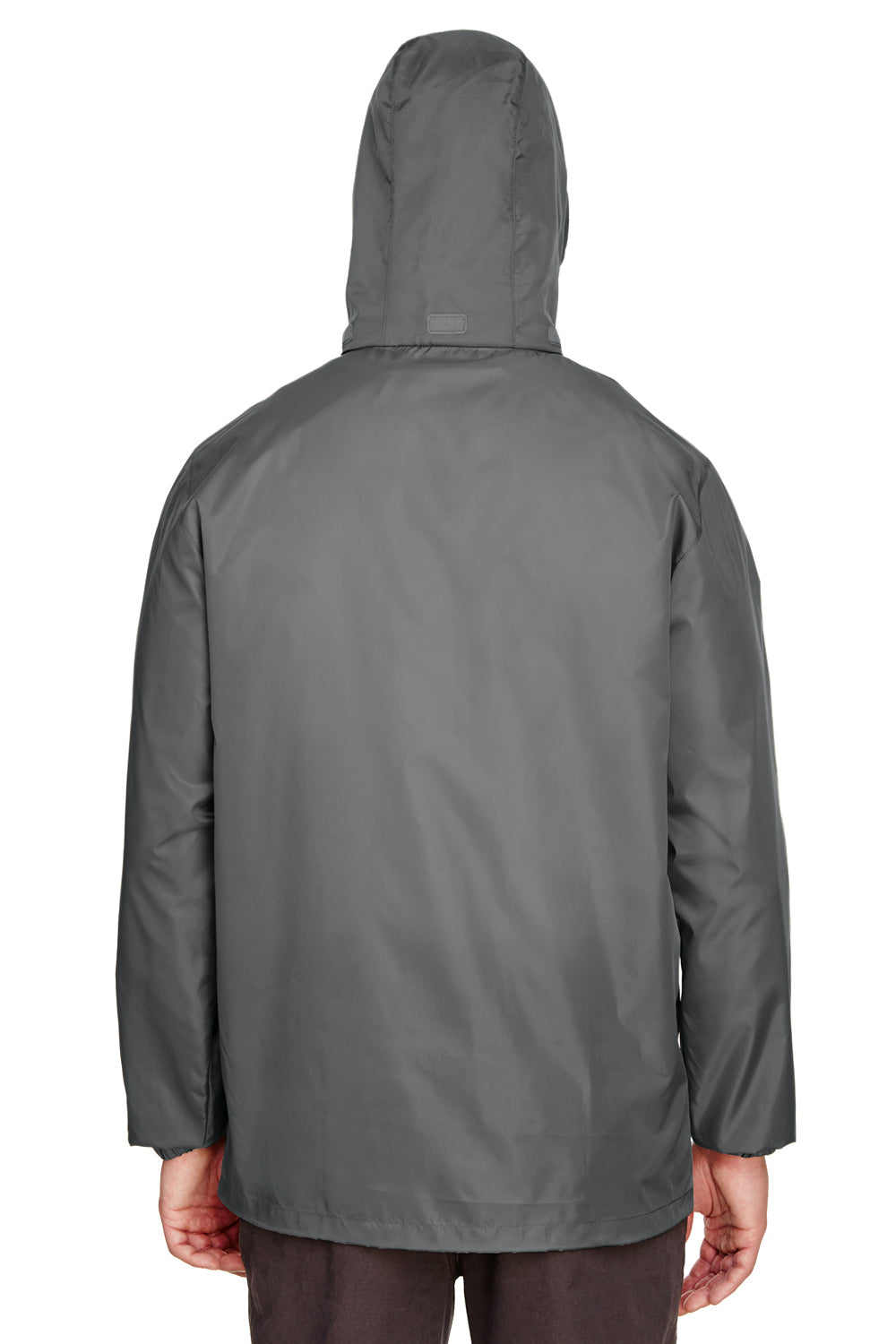 Team 365 TT73 Mens Zone Protect Water Resistant Full Zip Hooded Jacket Graphite Grey Model Back