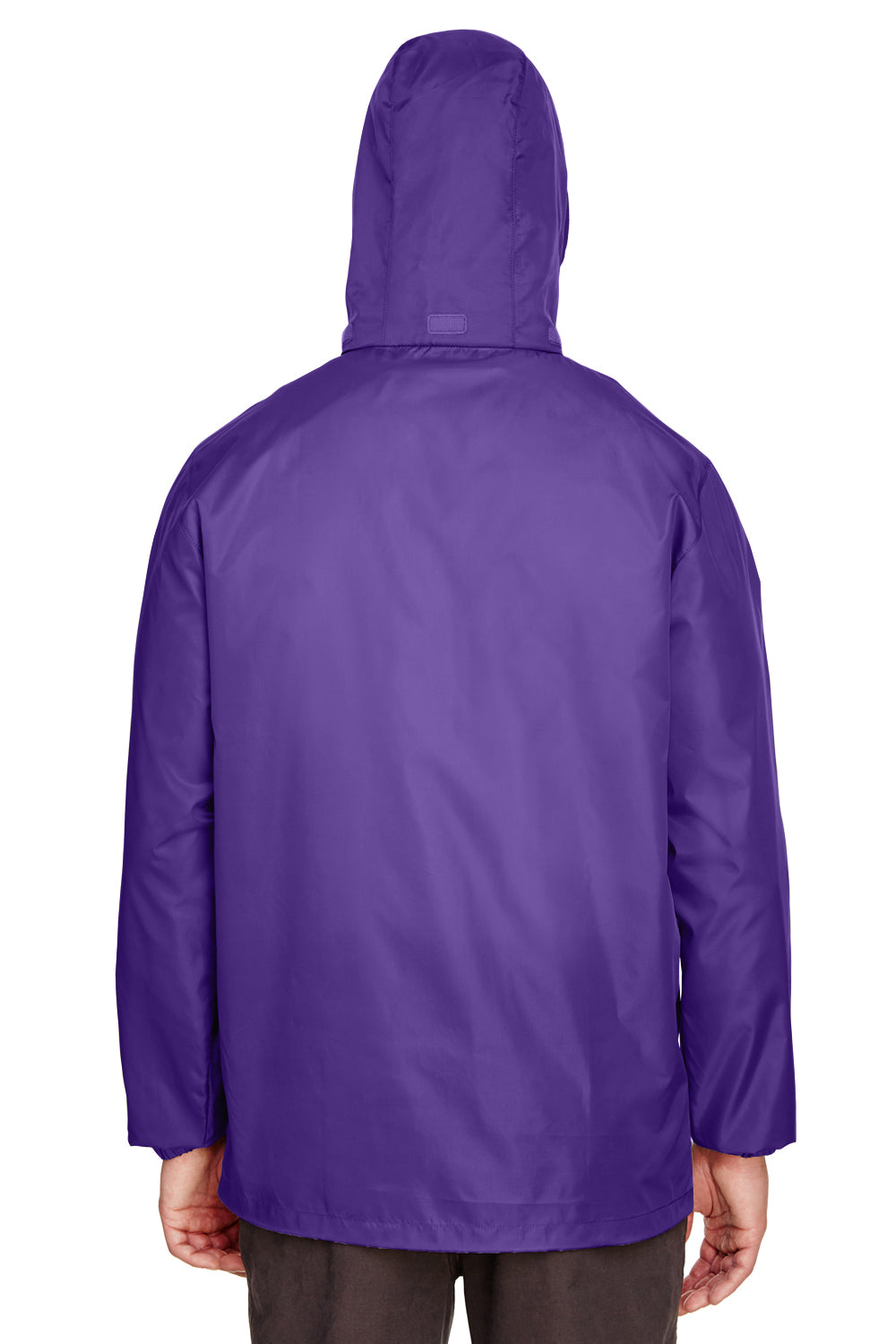 Team 365 TT73 Mens Zone Protect Water Resistant Full Zip Hooded Jacket Purple Model Back