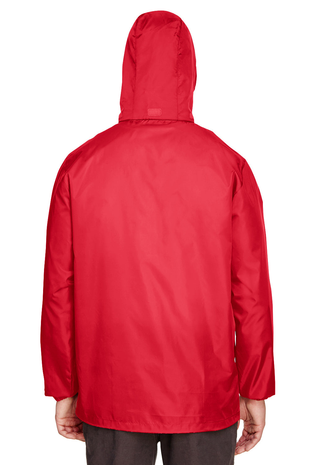 Team 365 TT73 Mens Zone Protect Water Resistant Full Zip Hooded Jacket Red Model Back