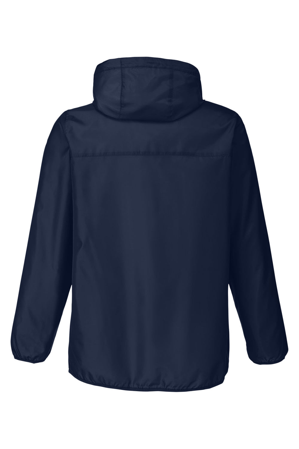 Team 365 TT77 Mens Zone Protect Water Resistant Hooded Packable Hooded 1/4 Zip Anorak Jacket Dark Navy Blue Flat Back