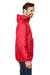 Team 365 TT77 Mens Zone Protect Water Resistant Hooded Packable Hooded 1/4 Zip Anorak Jacket Red Model Side