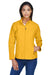 Team 365 TT80W Womens Leader Windproof & Waterproof Full Zip Jacket Athletic Gold Model Front