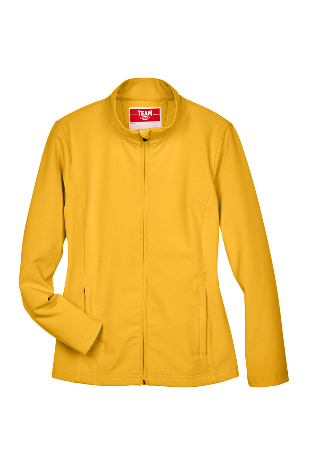 Team 365 TT80W Womens Leader Windproof & Waterproof Full Zip Jacket Athletic Gold Flat Front